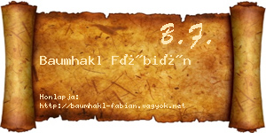 Baumhakl Fábián névjegykártya
